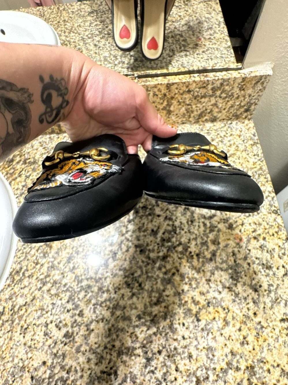 Unbranded Tiger Embroidered Horsebit Mule Loafers Black women 8 men 7 - Picture 6 of 6